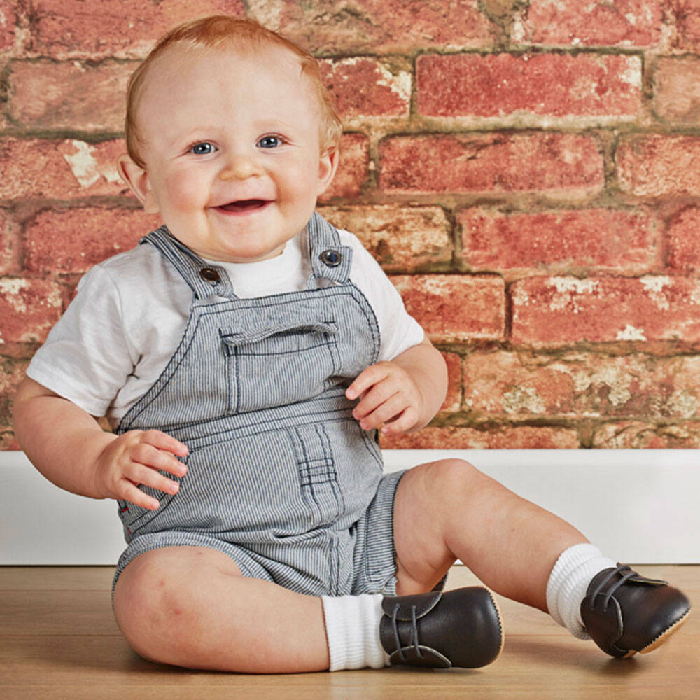 Early Days-Blue Leather Lace-Up Pre-Walker Shoes | Childrensalon Outlet