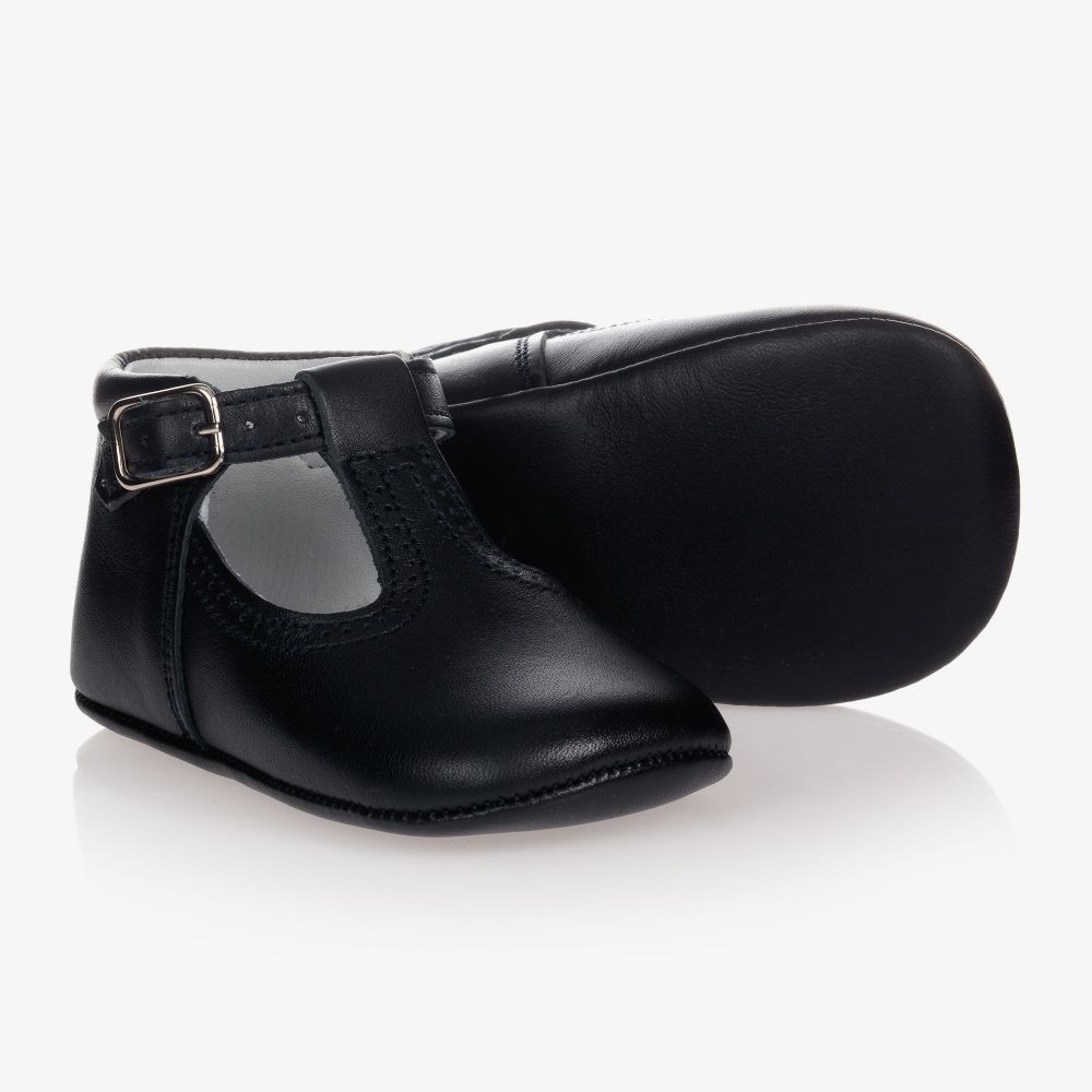 Early Days-Blue Leather Pre-Walker Shoes | Childrensalon Outlet
