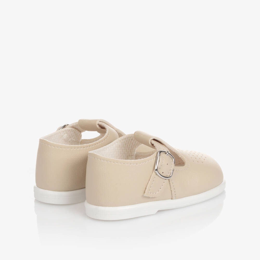 Early Days-Boys Beige T-Bar Walker Shoes | Childrensalon Outlet