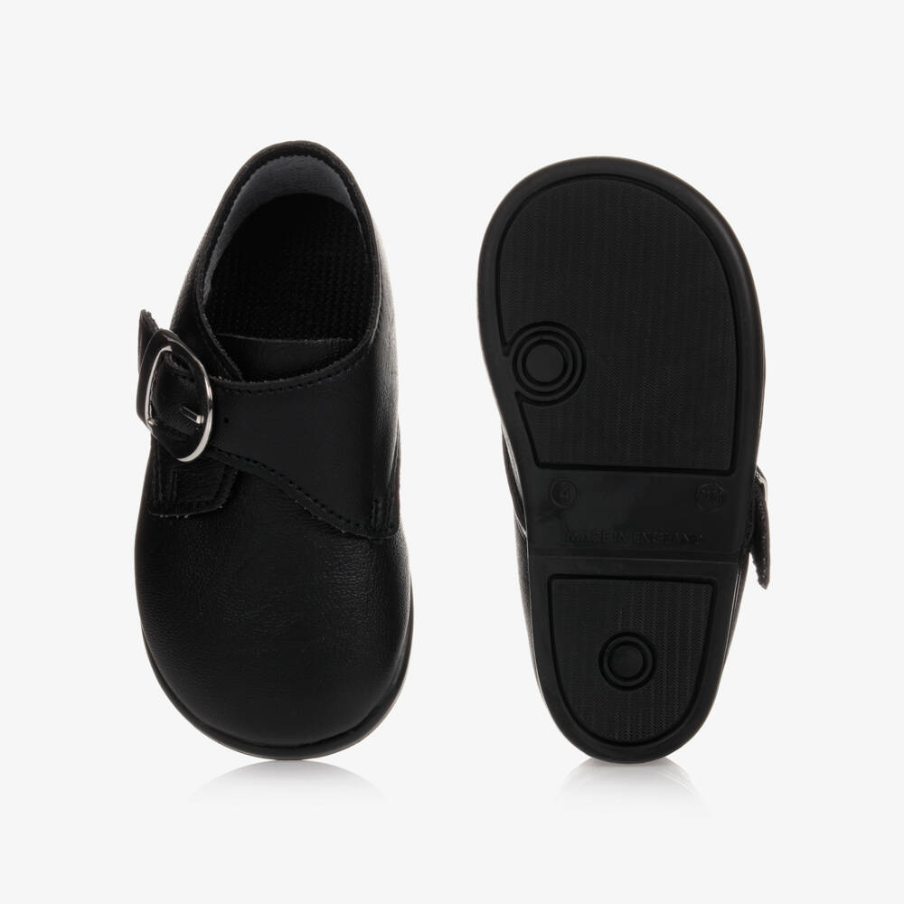 Early Days-Boys Black First-Walker Shoes | Childrensalon Outlet
