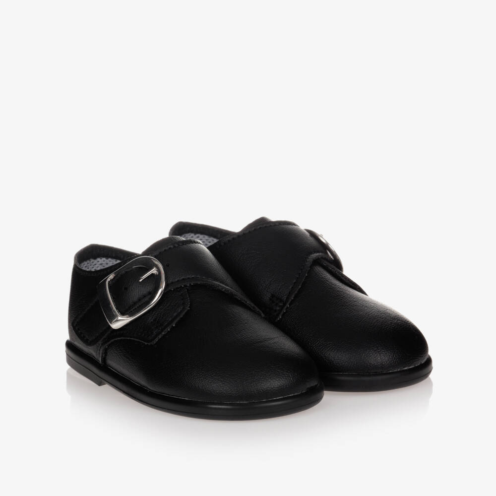 Early Days-Boys Black First-Walker Shoes | Childrensalon Outlet