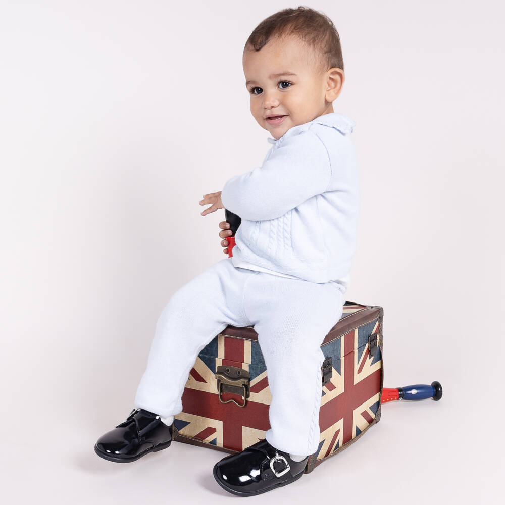 Early Days-Boys Black First-Walker Shoes | Childrensalon Outlet