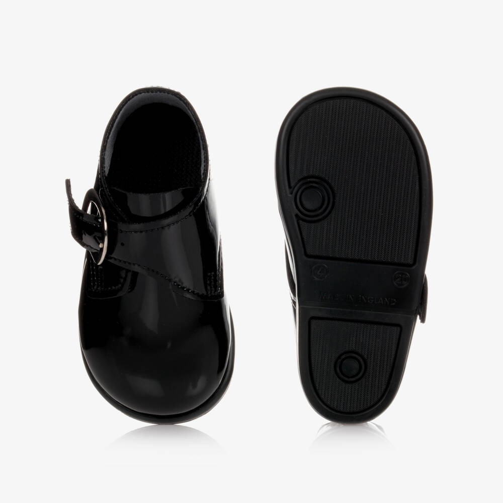 Early Days-Boys Black First-Walker Shoes | Childrensalon Outlet