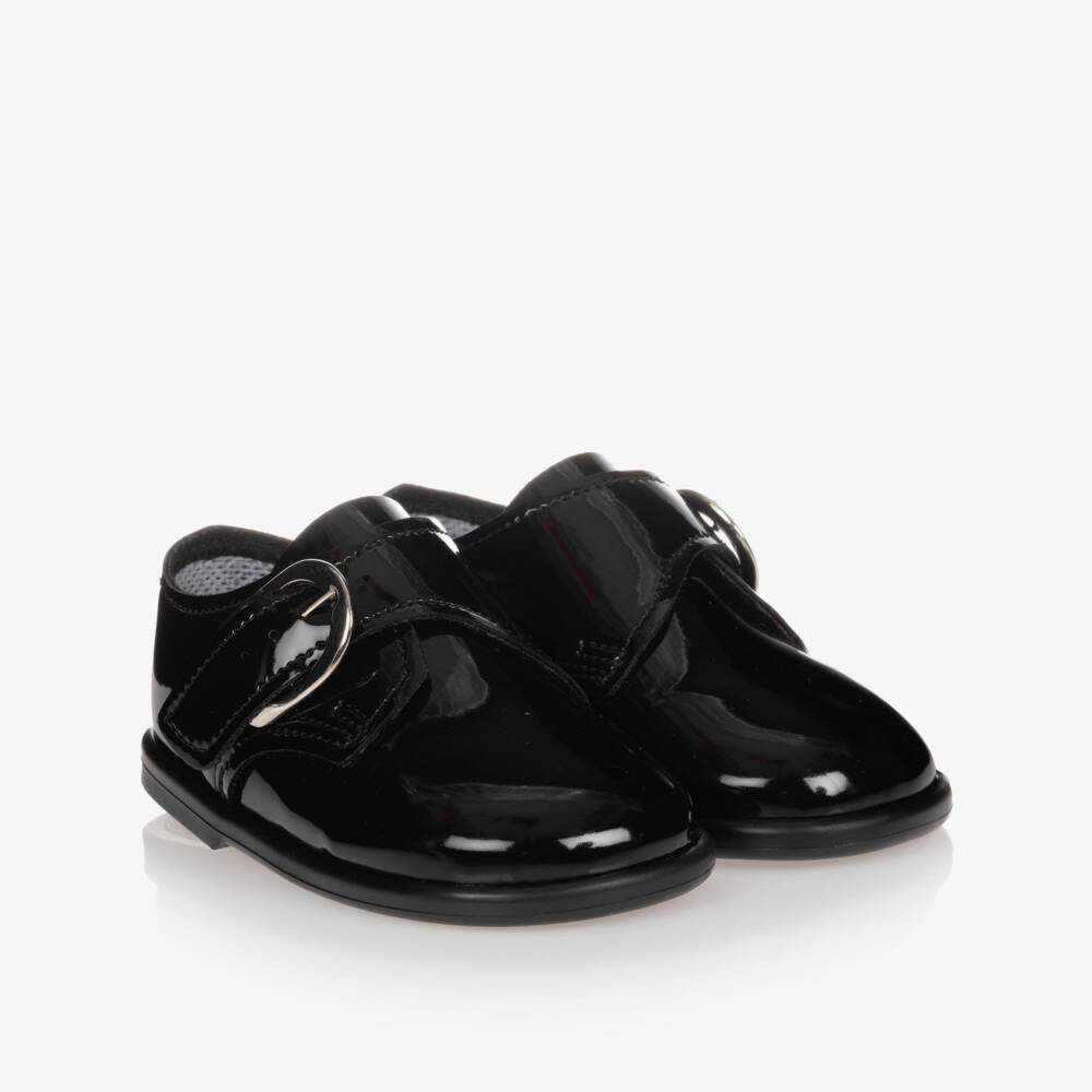 Early Days-Boys Black First-Walker Shoes | Childrensalon Outlet