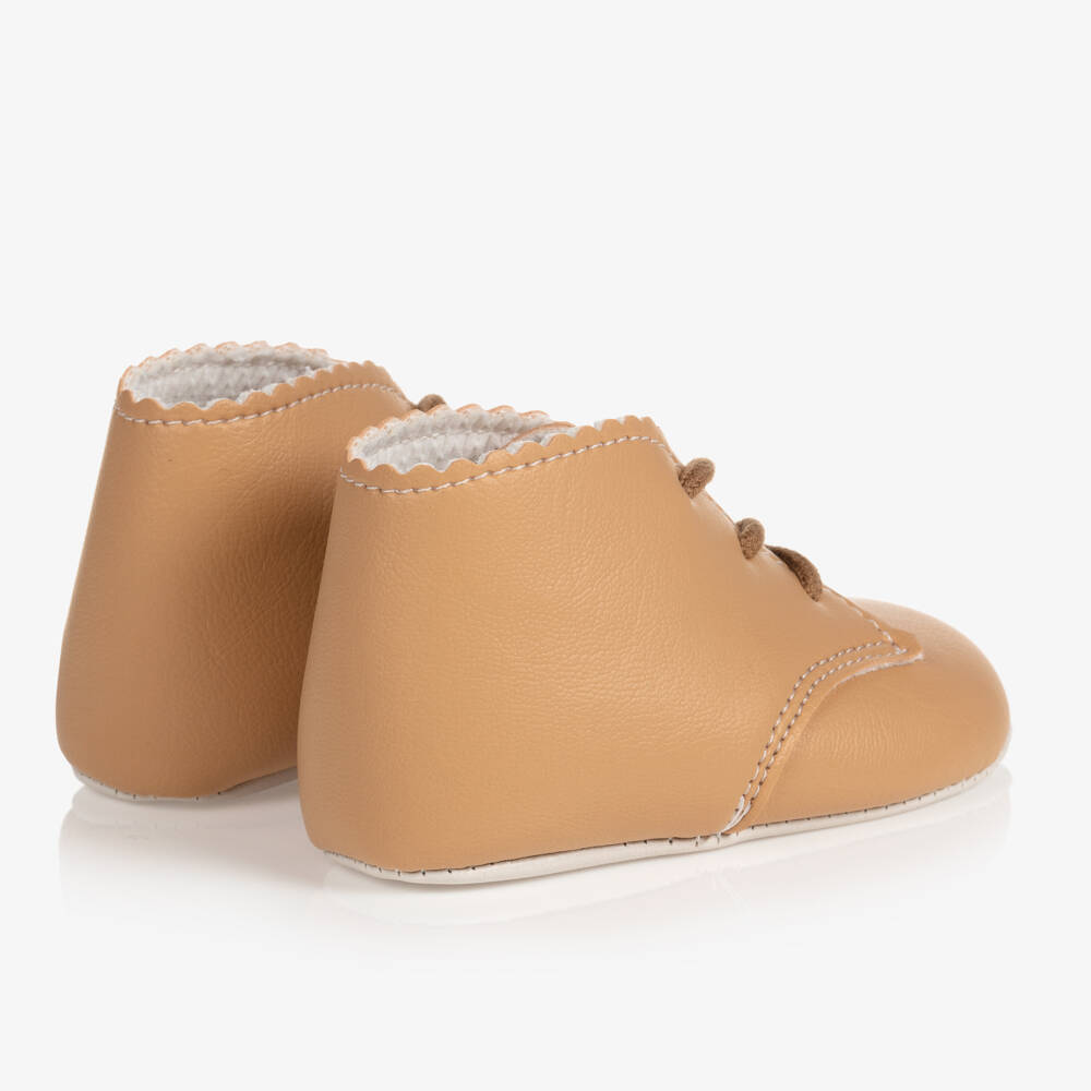 Early Days-Boys Camel Leatherette First Steps | Childrensalon Outlet