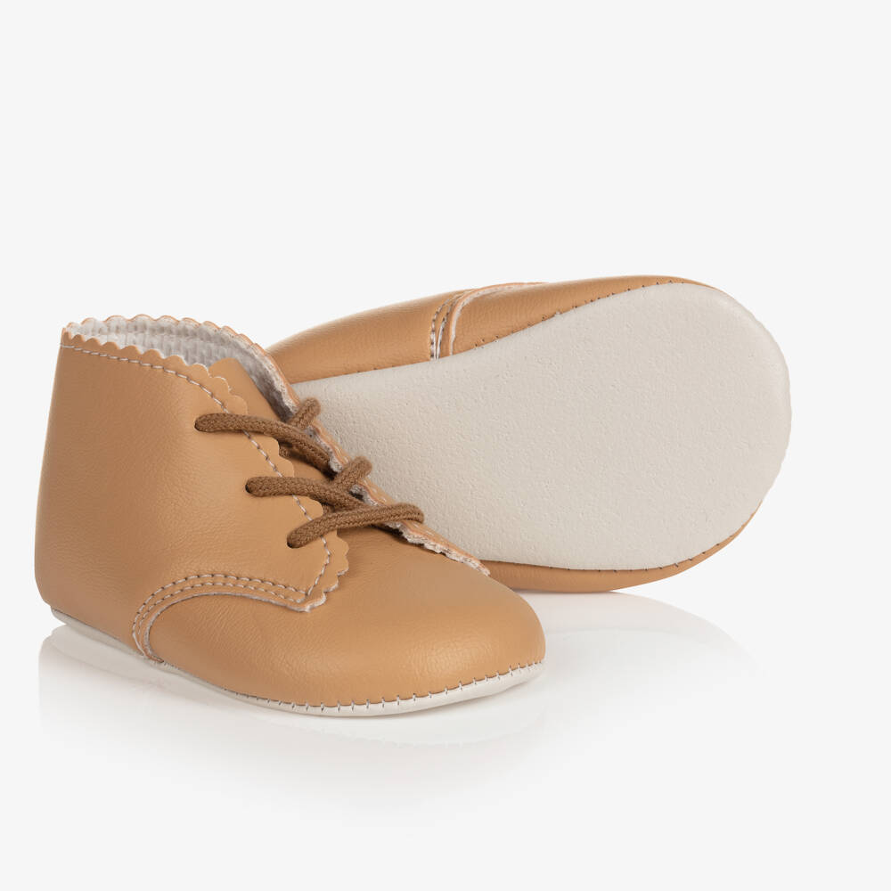 Early Days-Boys Camel Leatherette First Steps | Childrensalon Outlet