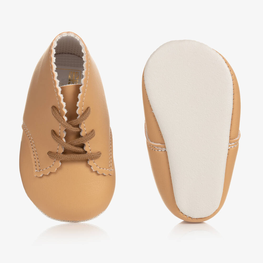 Early Days-Boys Camel Leatherette First Steps | Childrensalon Outlet