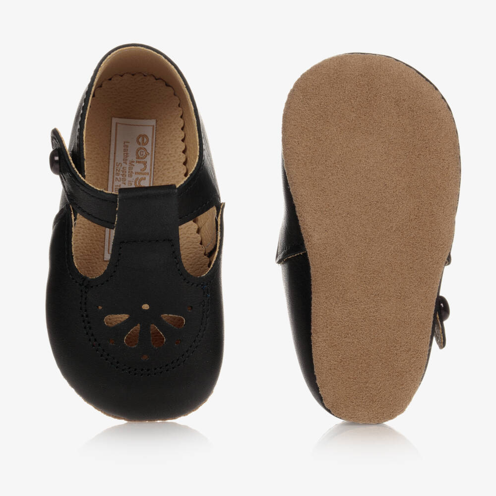 Early Days-Классические кожаные пинетки для мальчиков в цвете эбони | Childrensalon Outlet