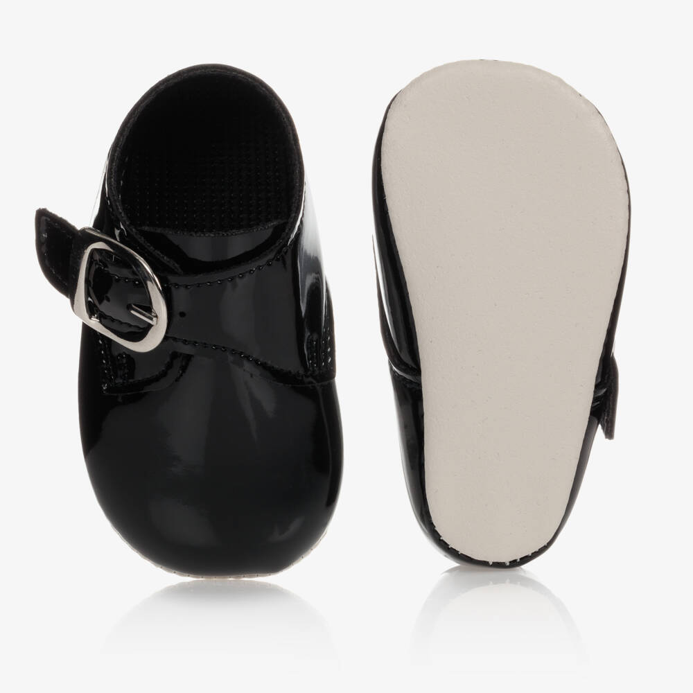Early Days Baypods-Boys Ebony Faux Patent Buckled Pre-Walkers | Childrensalon Outlet