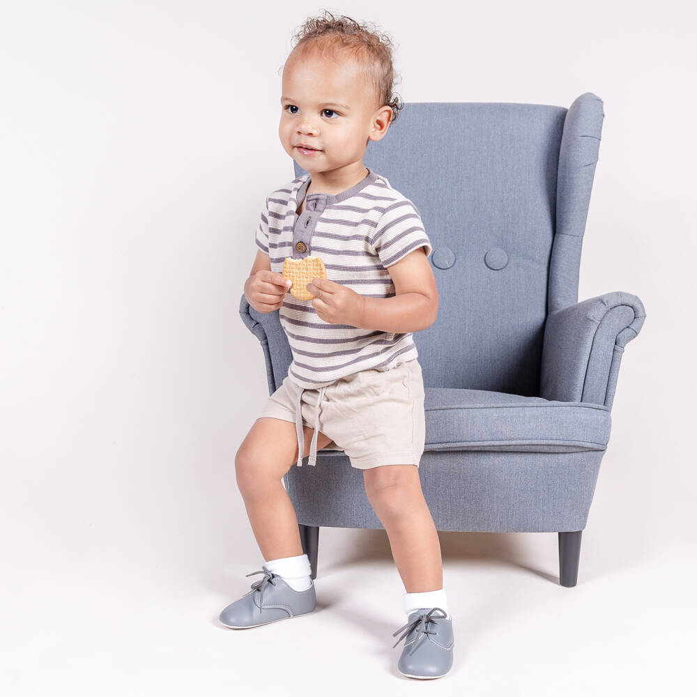 Early Days-Мягкие серые ботинки на шнуровке для мальчиков | Childrensalon Outlet