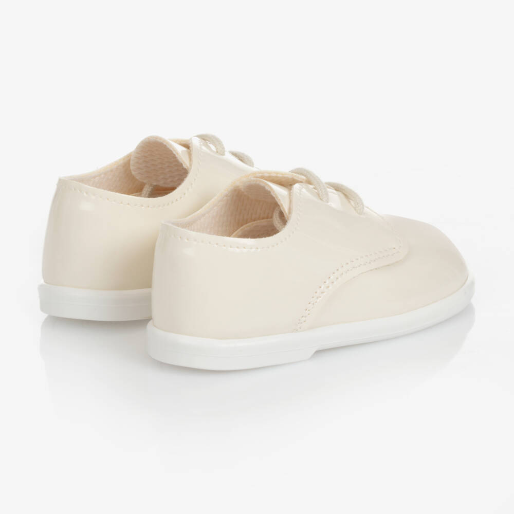 Early Days-Boys Ivory Patent First Walker Shoes | Childrensalon Outlet