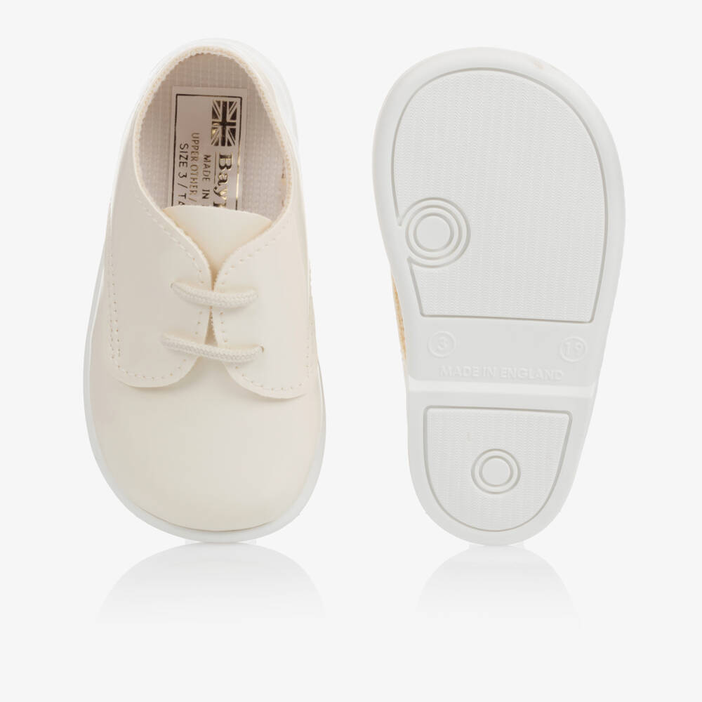 Early Days-Boys Ivory Patent First Walker Shoes | Childrensalon Outlet