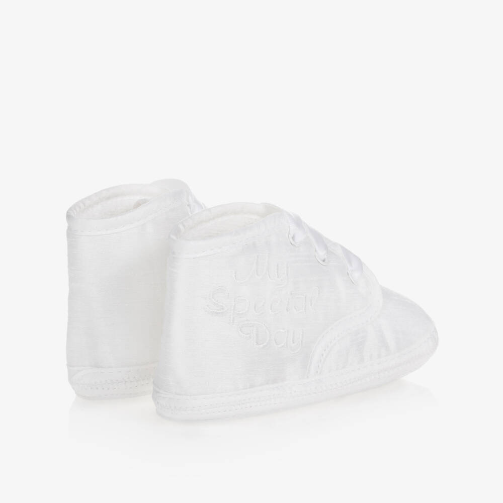 Early Days-Boys Ivory Silk Pre-Walker Booties | Childrensalon Outlet