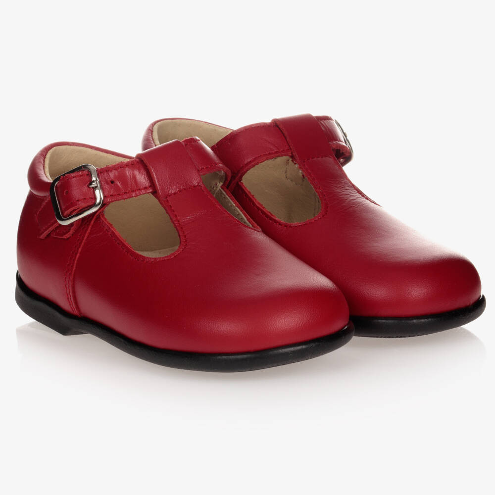 Early Days-Boys Red Leather First Walkers | Childrensalon Outlet