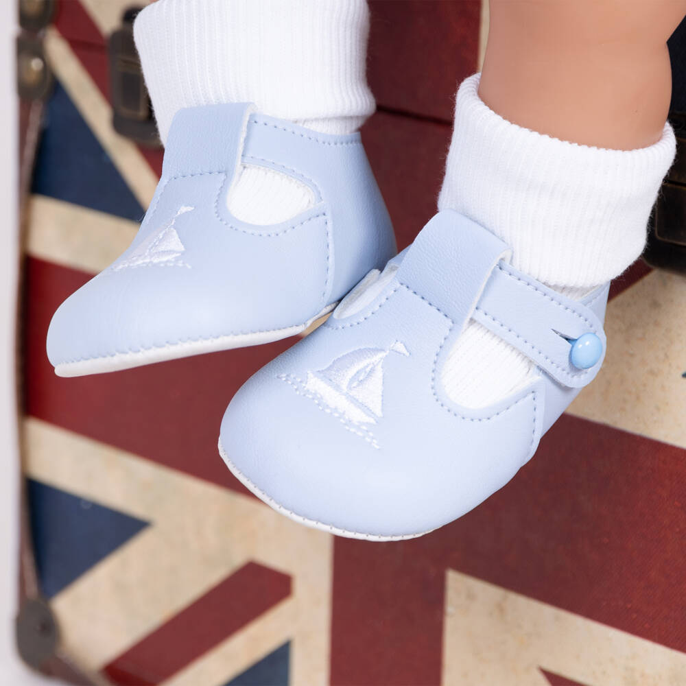 Early Days Baypods-Boys Soft Blue Buttoned Pre-Walkers | Childrensalon Outlet