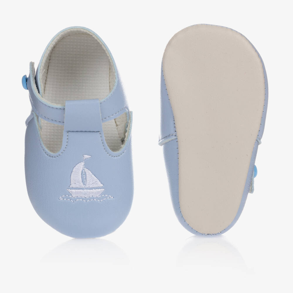 Early Days Baypods-Boys Soft Blue Buttoned Pre-Walkers | Childrensalon Outlet
