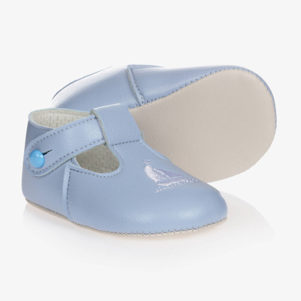 Early Days Baypods-Boys Soft Blue Buttoned Pre-Walkers | Childrensalon Outlet