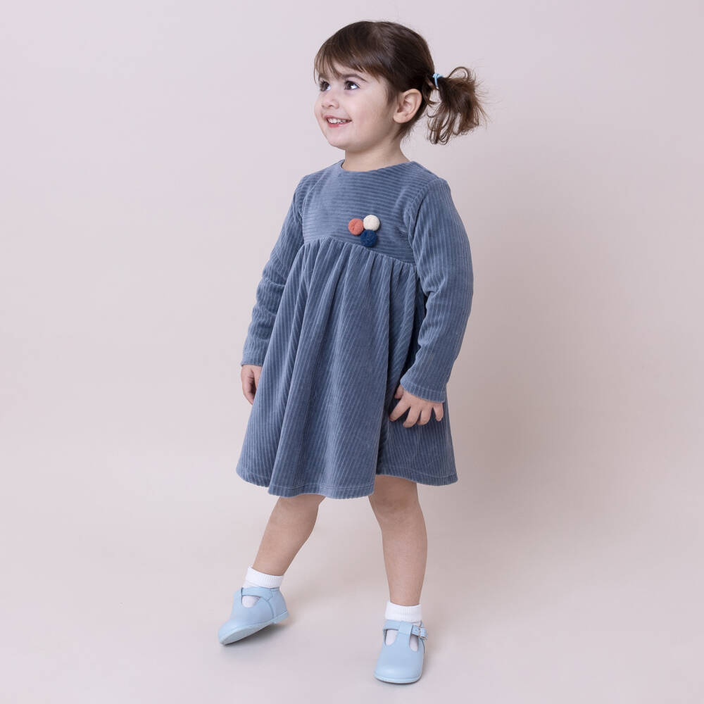 Early Days-Boys Soft Blue Leather T-Bars | Childrensalon Outlet