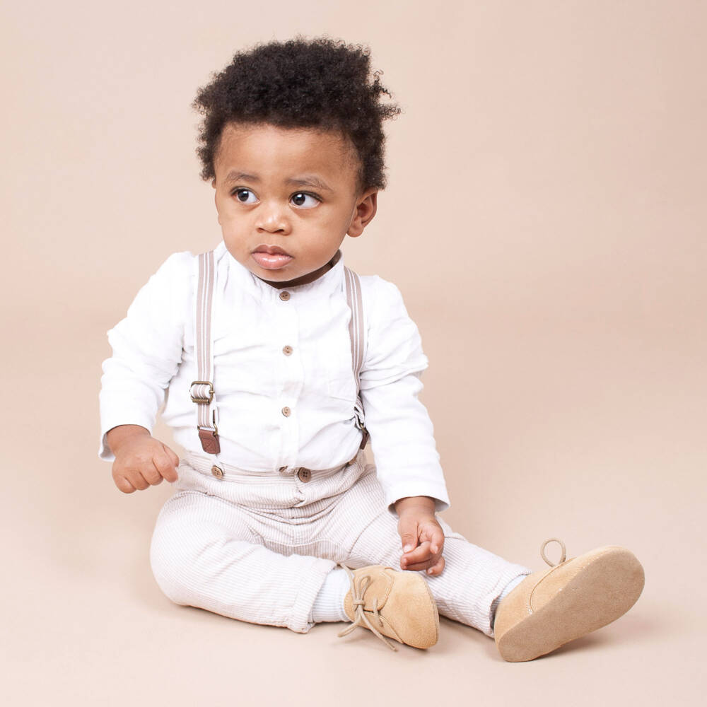 Early Days-Бежевые замшевые ботинки на шнуровке для мальчиков | Childrensalon Outlet