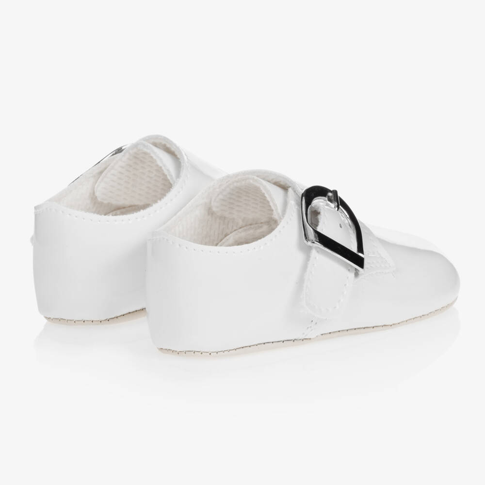 Early Days Baypods-Boys White Buckle Faux Leather Pre-Walkers | Childrensalon Outlet