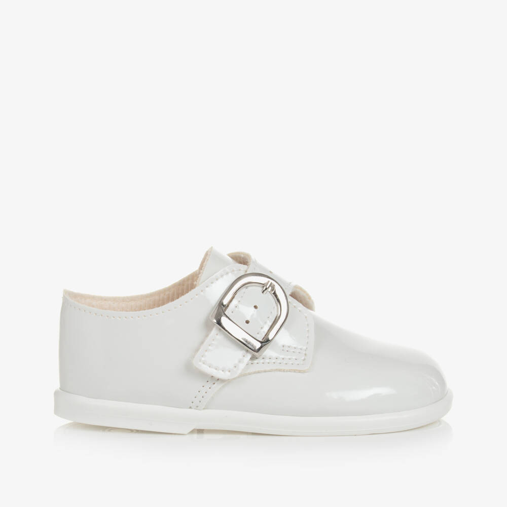 Early Days-Boys White Patent Walker Shoes | Childrensalon Outlet