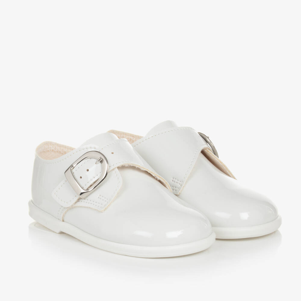 Early Days-Boys White Patent Walker Shoes | Childrensalon Outlet