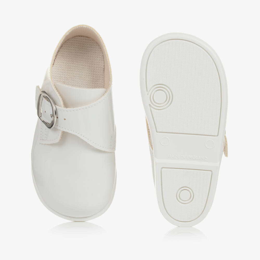 Early Days-Boys White Patent Walker Shoes | Childrensalon Outlet