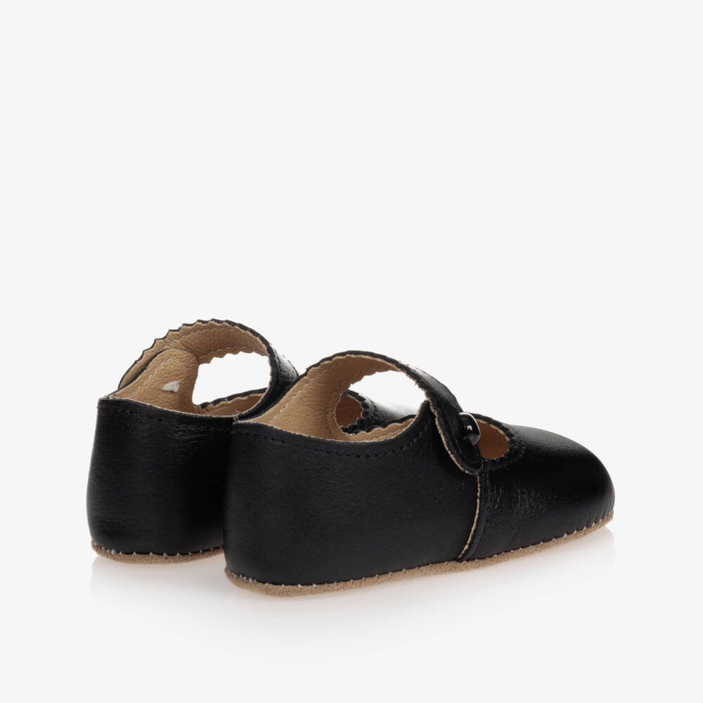 Early Days-Girls Black Leather Baby Shoes | Childrensalon Outlet