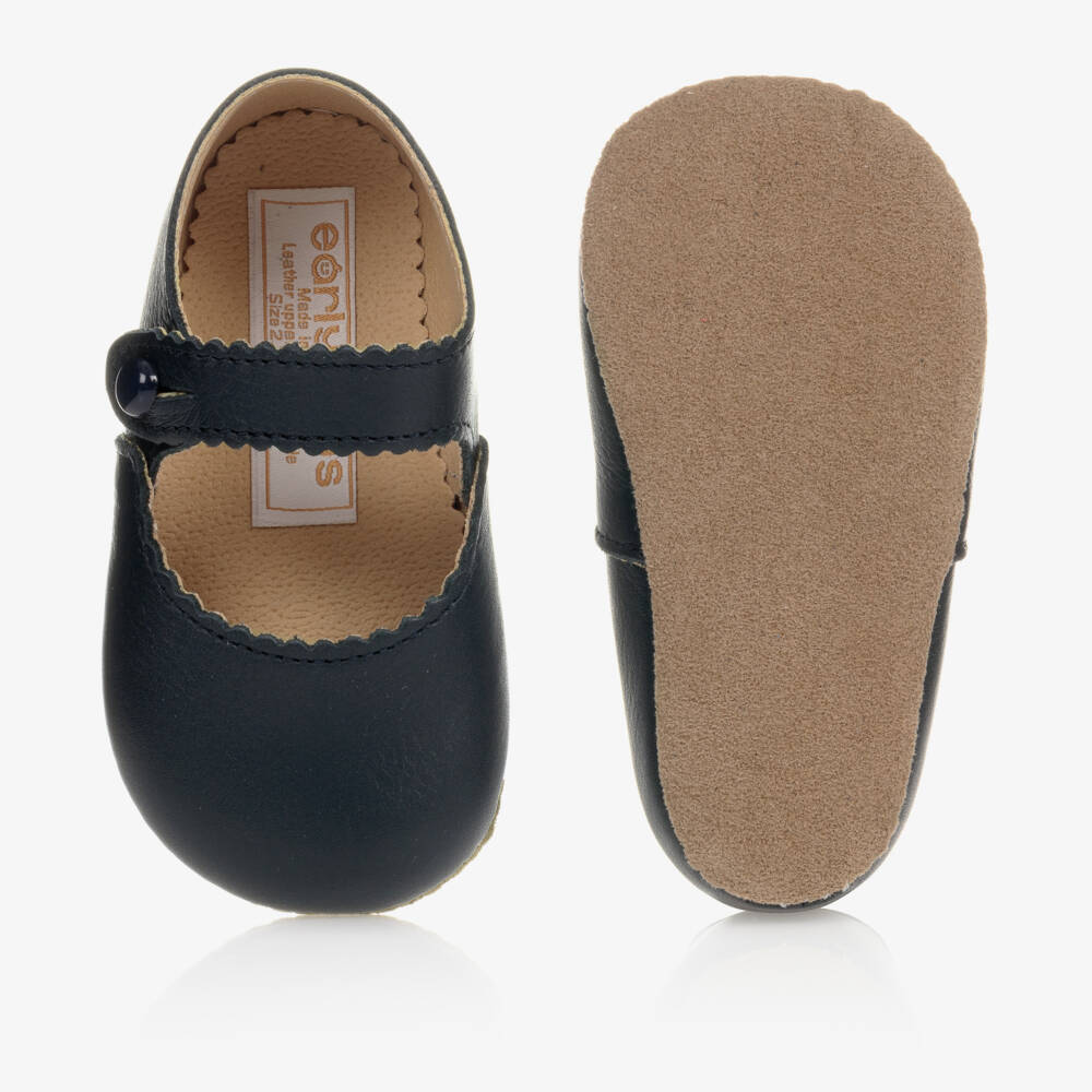 Early Days-Girls Blue Leather Infant Shoes | Childrensalon Outlet