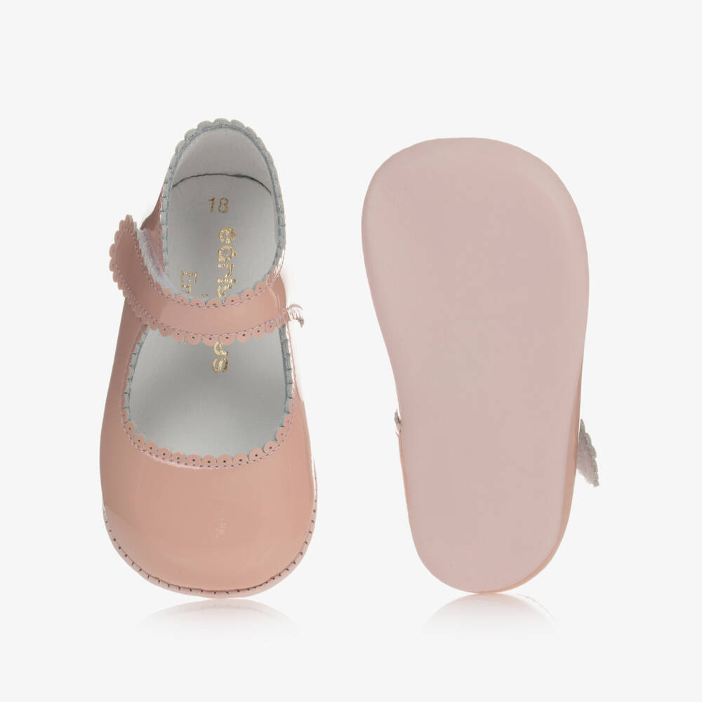 Early Days-حذاء أولى خطوات للبنات من الجلد الوردي الفاتح مع إغلاق فيلكرو | Childrensalon Outlet