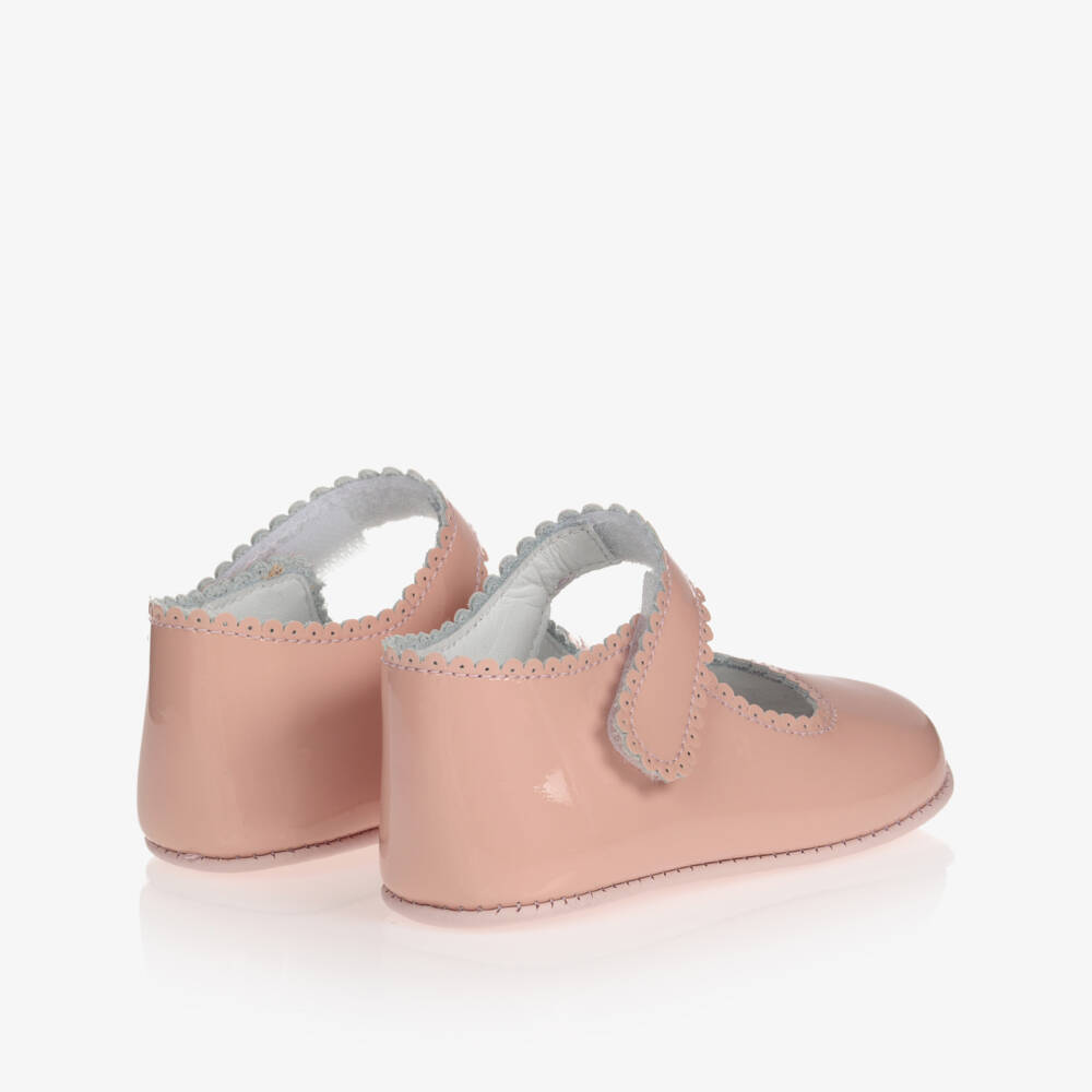 Early Days-حذاء أولى خطوات للبنات من الجلد الوردي الفاتح مع إغلاق فيلكرو | Childrensalon Outlet