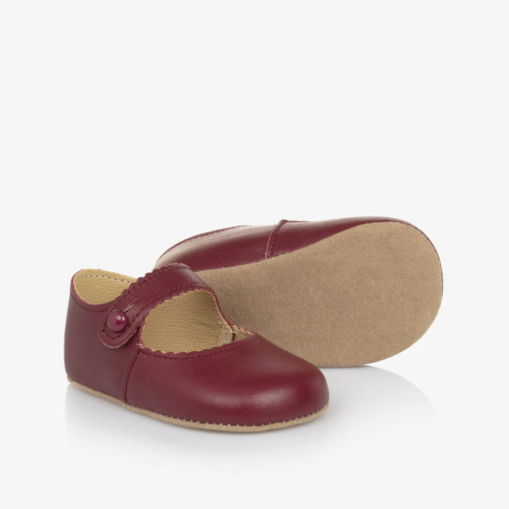 Early Days-Girls Burgundy Red Leather Pre Walker Shoes | Childrensalon Outlet