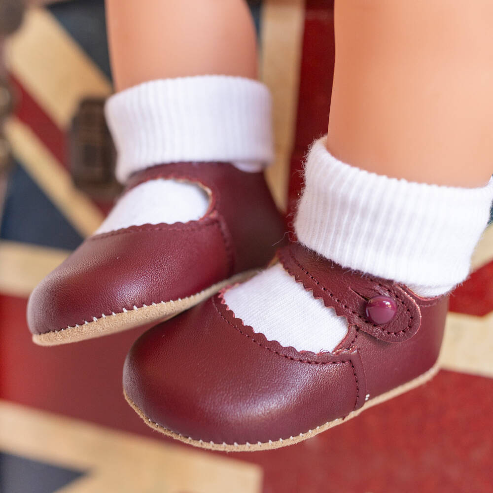 Early Days-Girls Burgundy Red Leather Pre Walker Shoes | Childrensalon Outlet