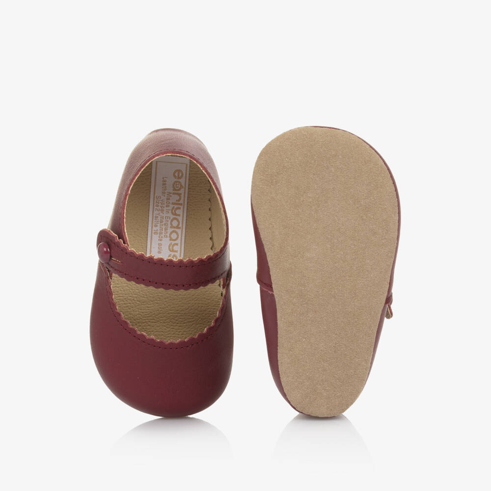 Early Days-Girls Burgundy Red Leather Pre Walker Shoes | Childrensalon Outlet