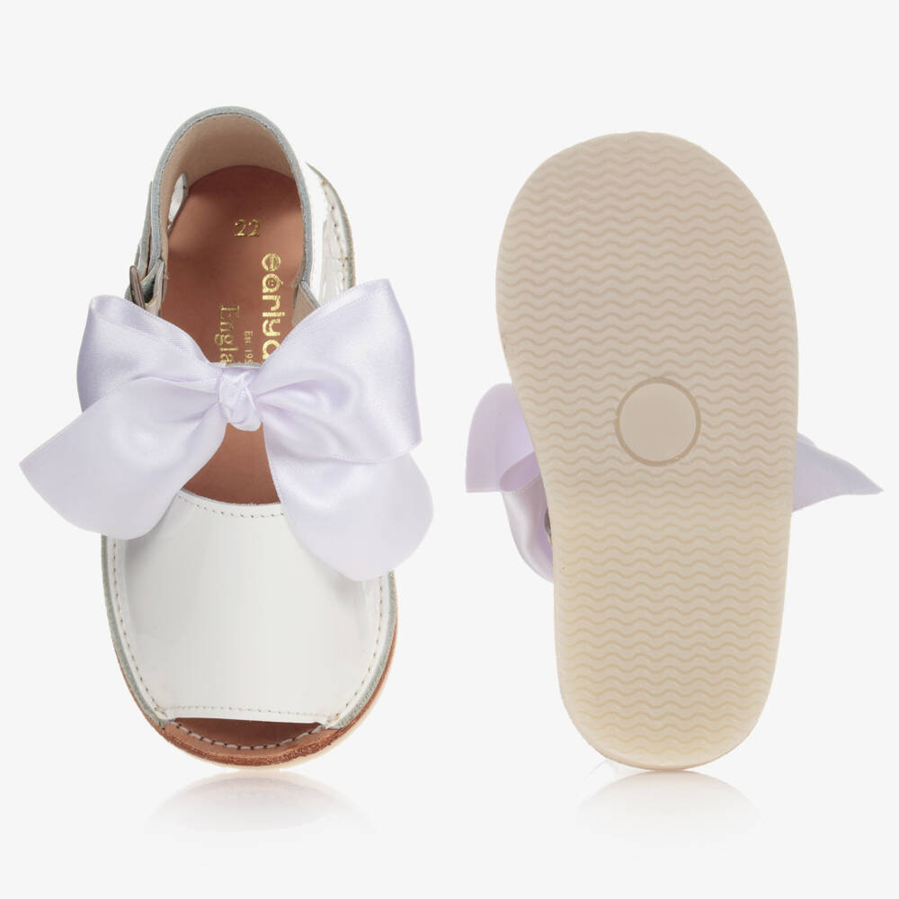 Early Days-Girls' Gleaming Leather Bow Sandals | Childrensalon Outlet