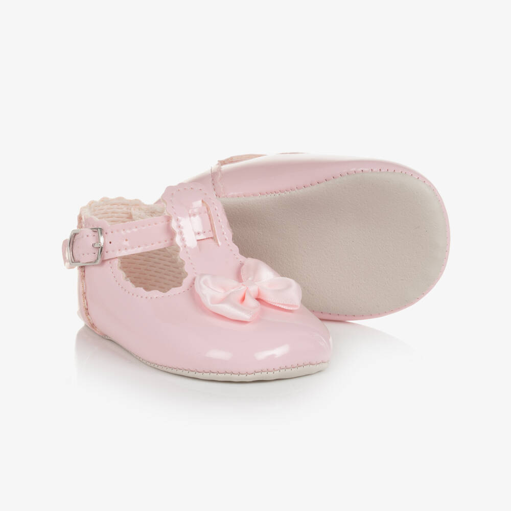Early Days-Girls Glossy Pink Pre-Walkers | Childrensalon Outlet