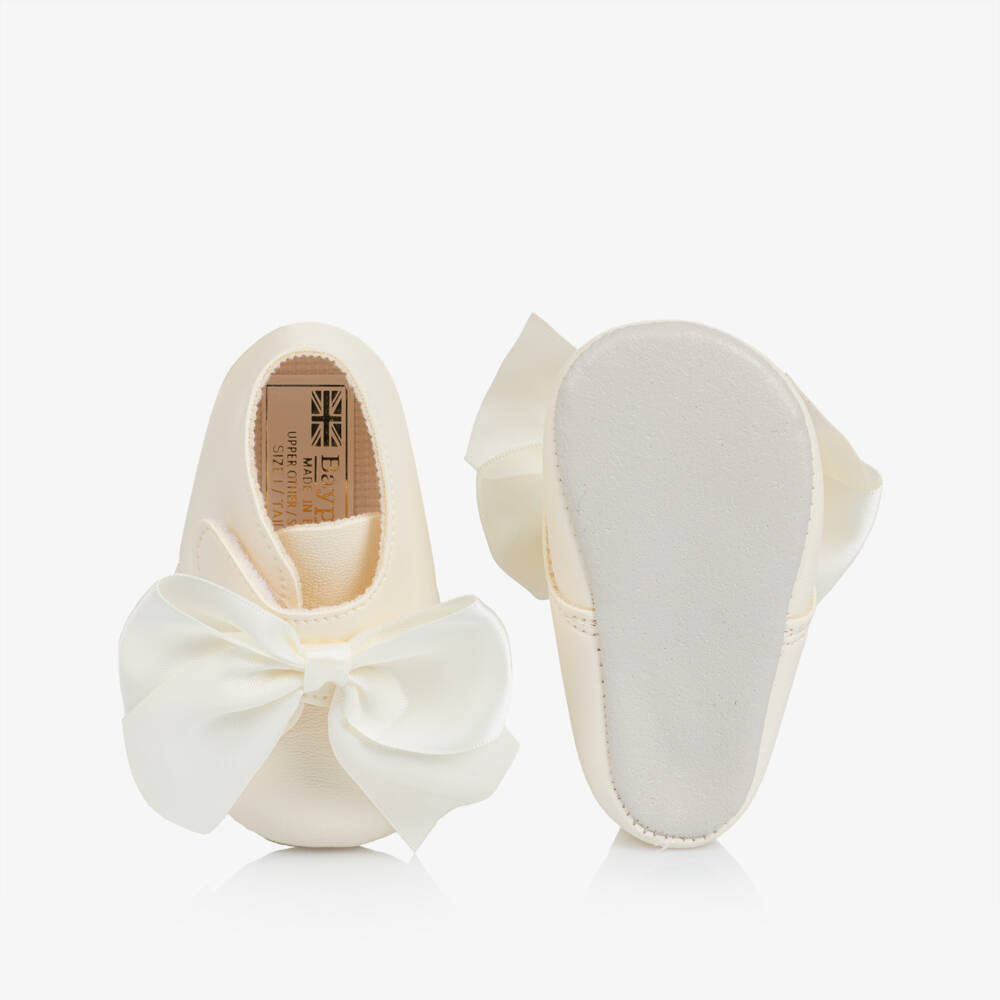 Early Days-Girls Ivory Bow Pre-Walker Shoes | Childrensalon Outlet