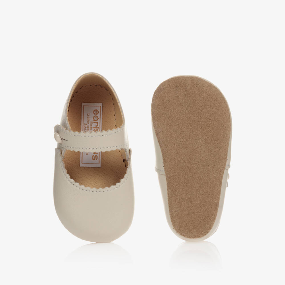 Early Days-Girls Ivory Leather Pre-Walker Shoes | Childrensalon Outlet