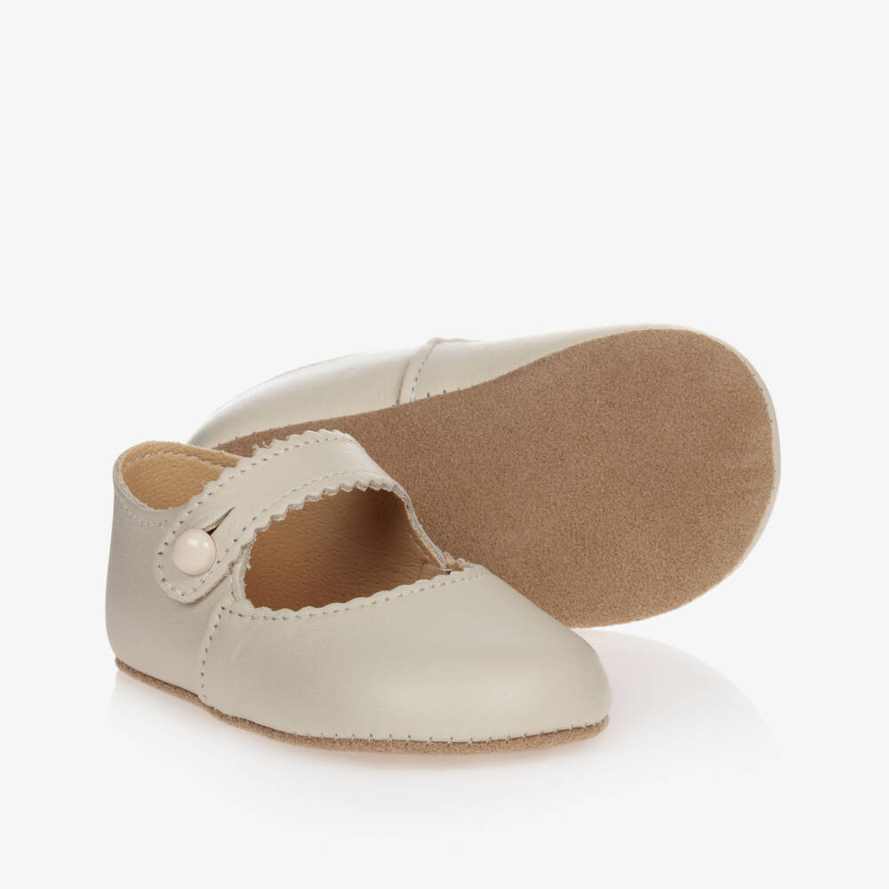 Early Days-Girls Ivory Leather Pre-Walker Shoes | Childrensalon Outlet