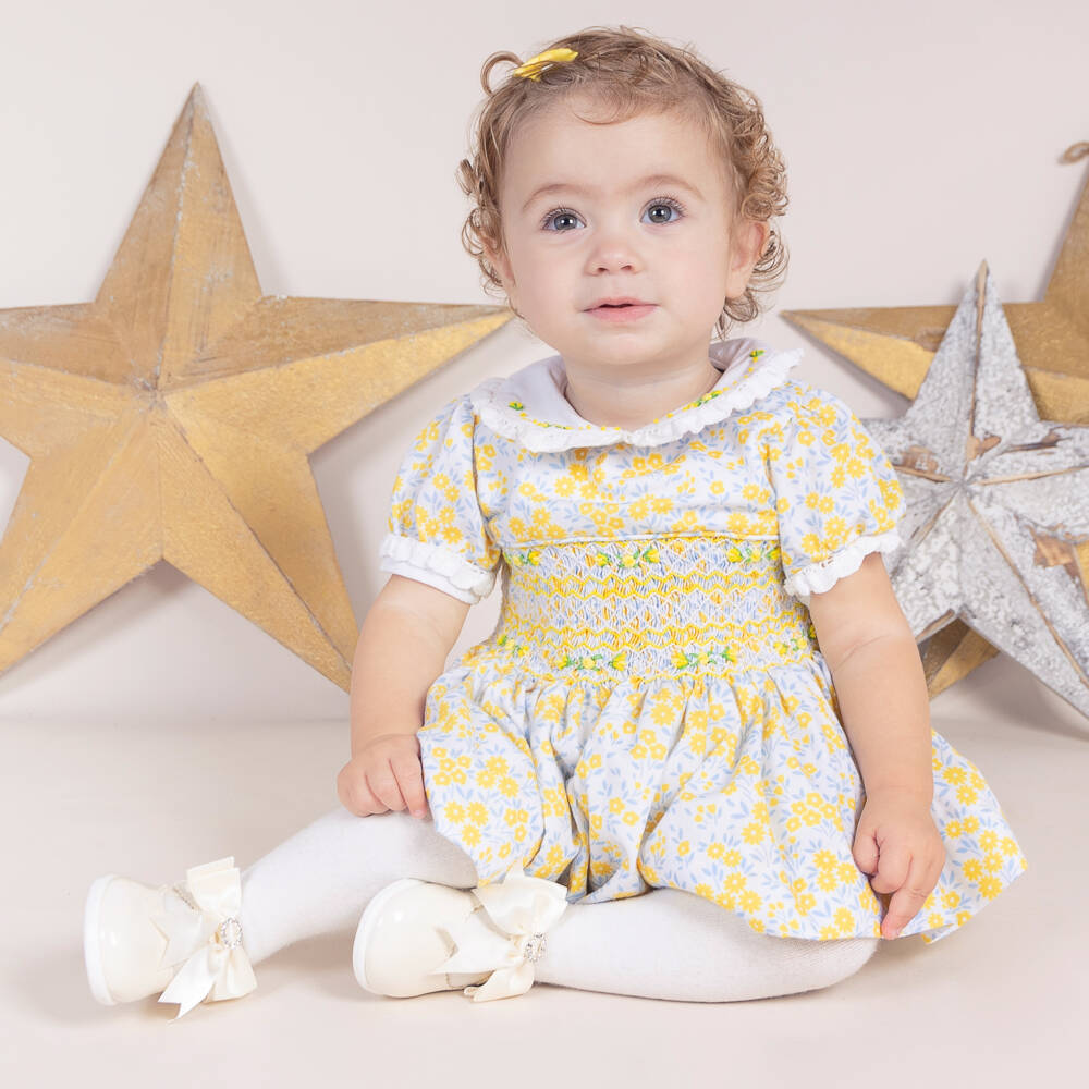Early Days-حذاء بناتي عاجي بفيونكة ساتان | Childrensalon Outlet