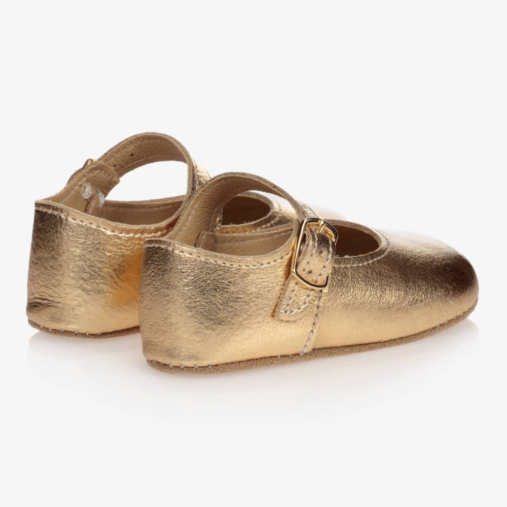 Early Days-Girls Metallic Gold Mary Jane Pre-Walkers | Childrensalon Outlet