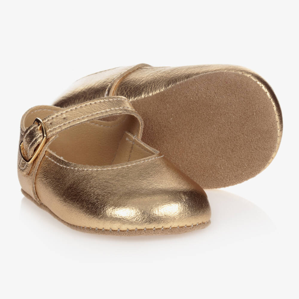 Early Days-Girls Metallic Gold Mary Jane Pre-Walkers | Childrensalon Outlet