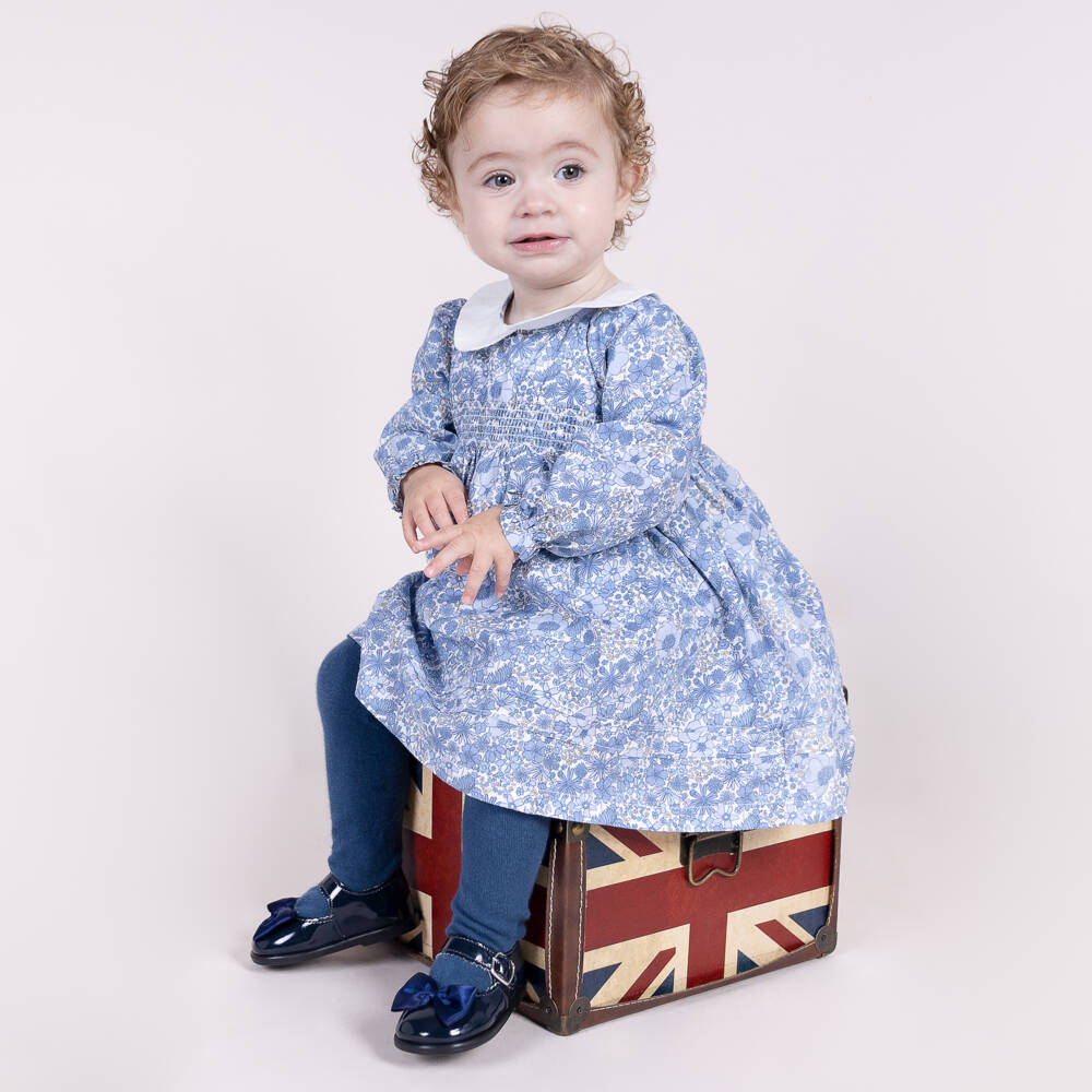 Early Days-حذاء بناتي أزرق لامع مع فيونكة | Childrensalon Outlet