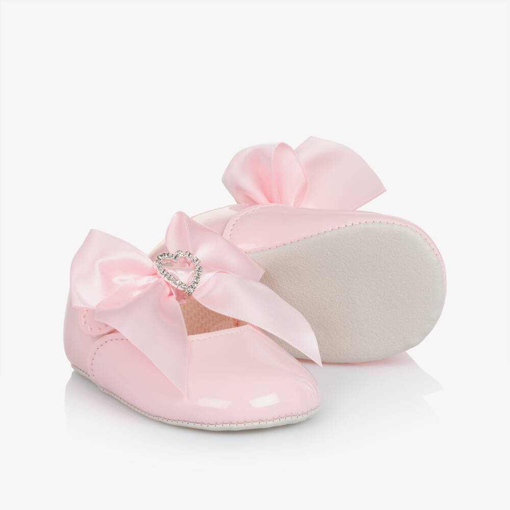 Early Days-Girls Pink Patent Bow Pre-Walkers | Childrensalon Outlet