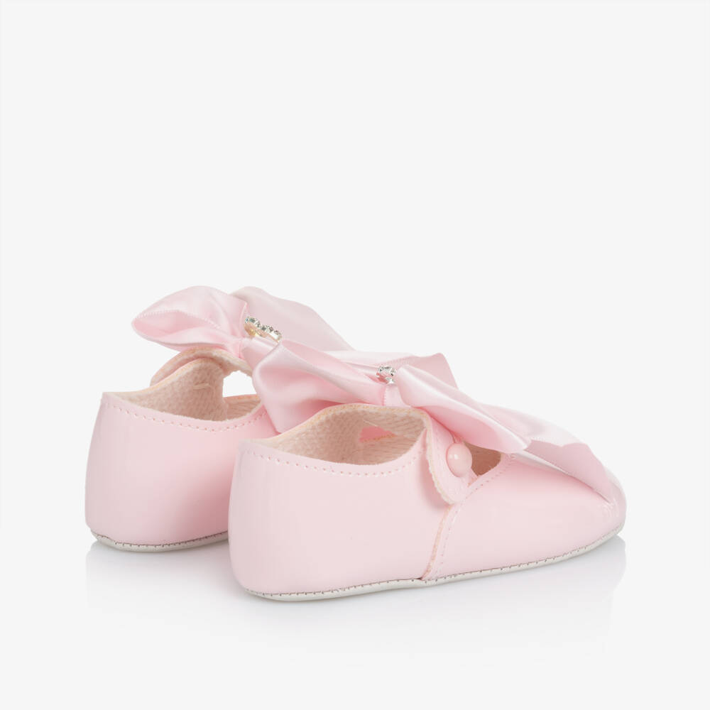 Early Days-Girls Pink Patent Bow Pre-Walkers | Childrensalon Outlet