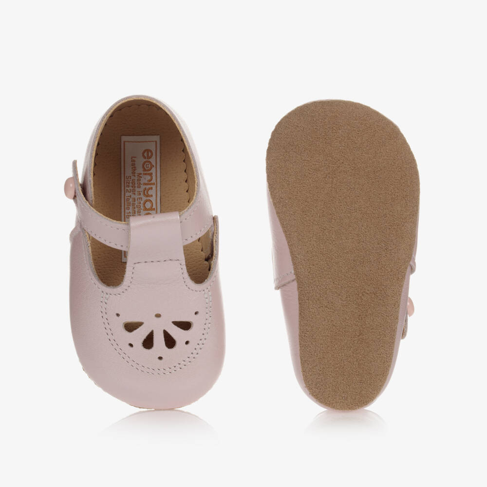 Early Days-Girls Pink Pearl Leather Pre-Walkers | Childrensalon Outlet