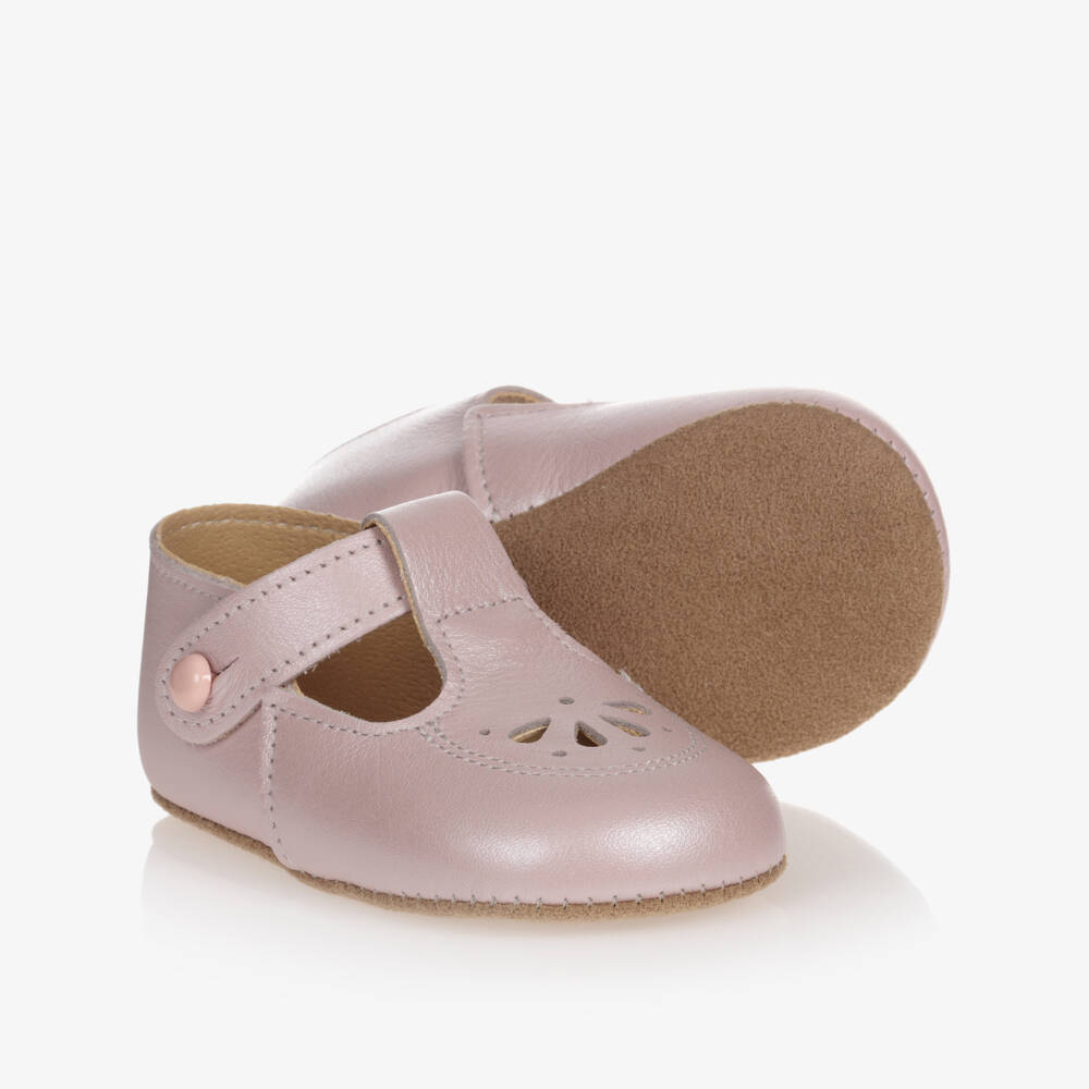 Early Days-Girls Pink Pearl Leather Pre-Walkers | Childrensalon Outlet