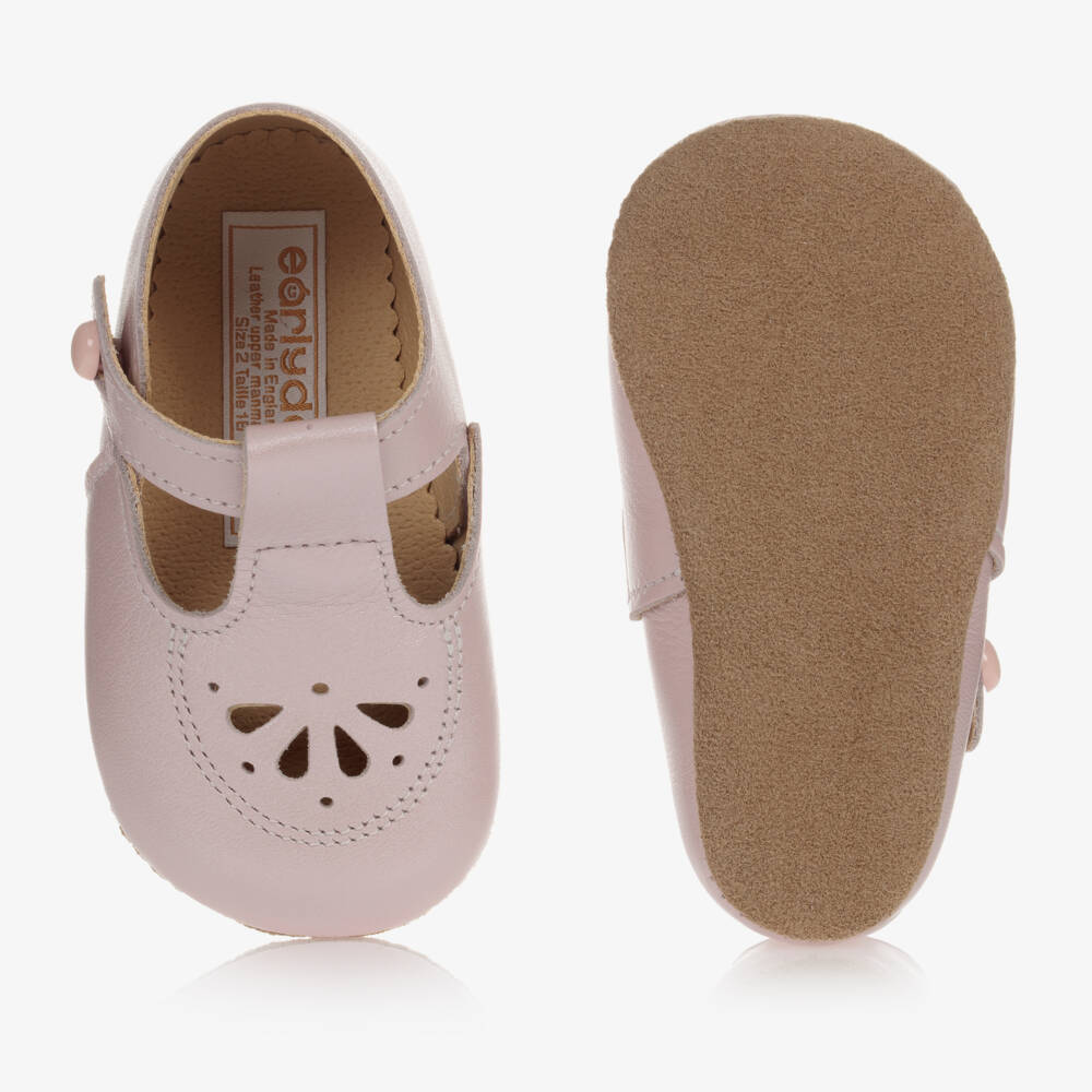 Early Days-Кожаные розовые пинетки с жемчугом для девочек | Childrensalon Outlet