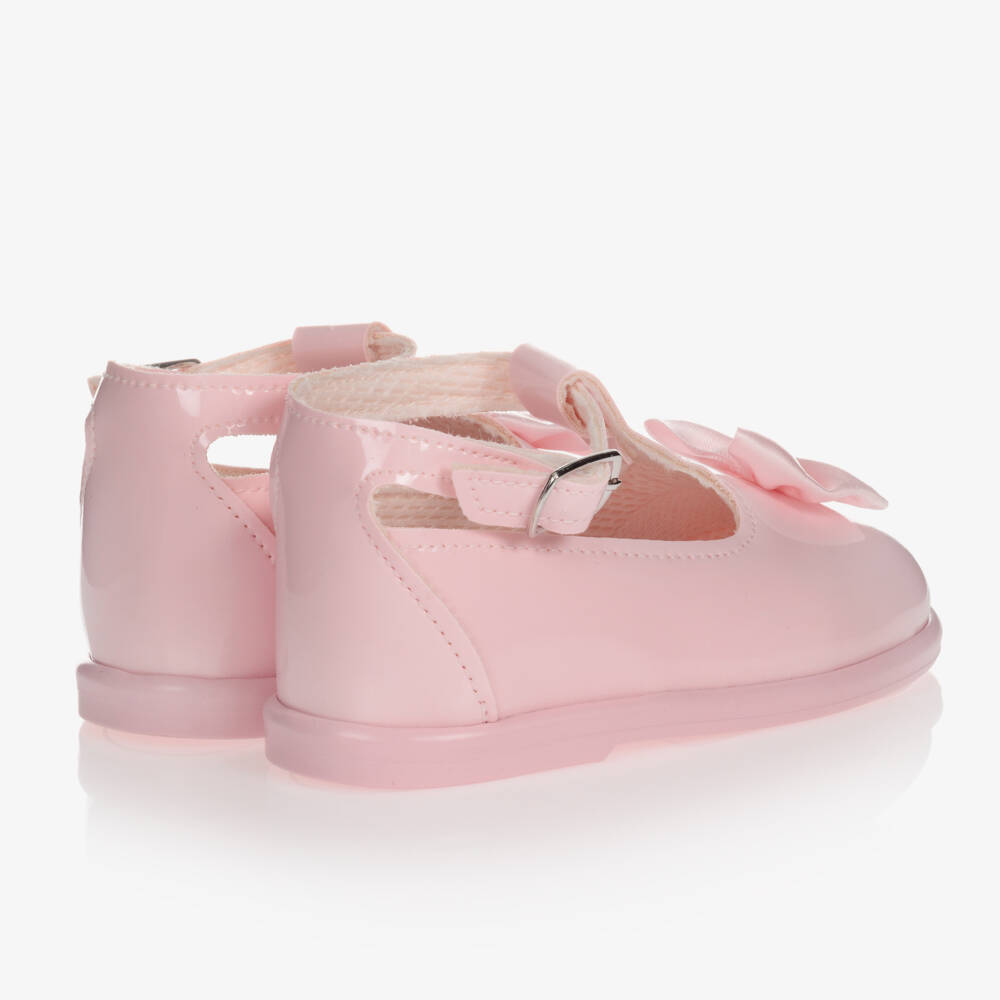 Early Days-Girls Pink Satin Bow Walkers | Childrensalon Outlet