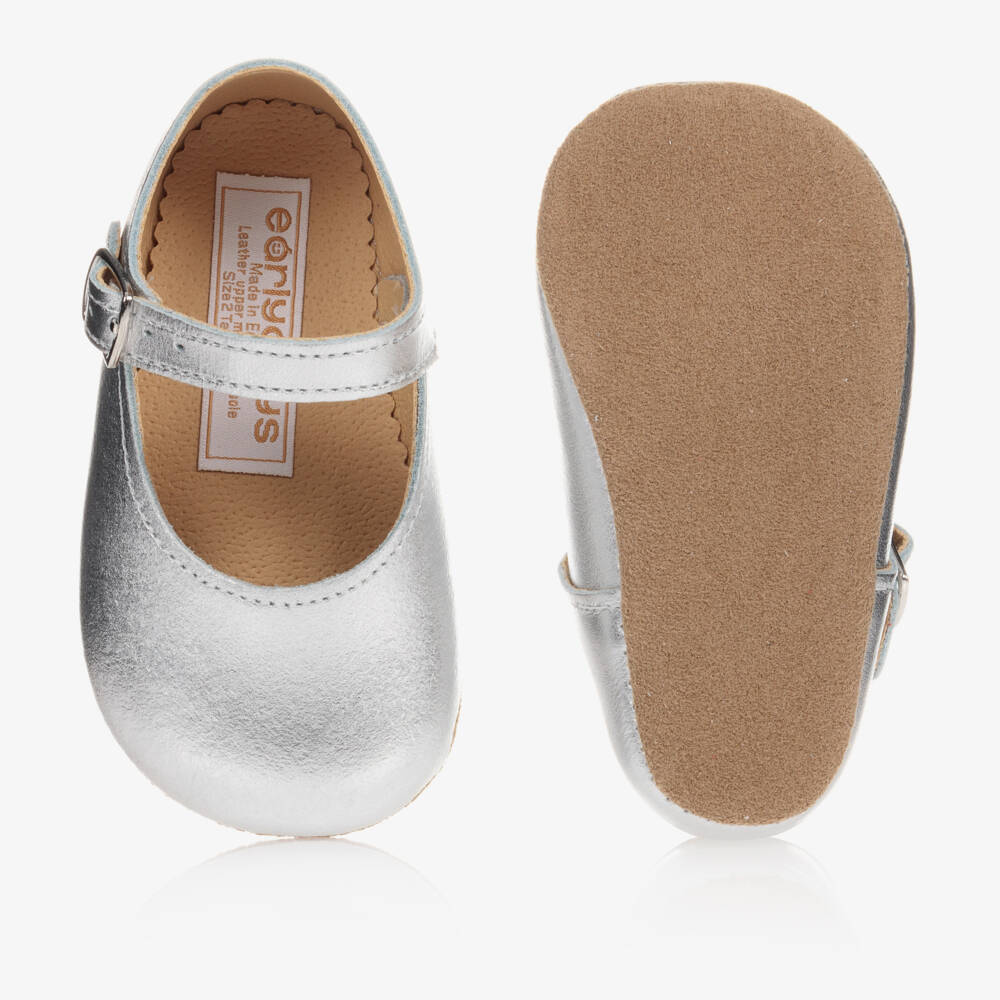 Early Days-Girls Silver Leather Infant Walkers | Childrensalon Outlet